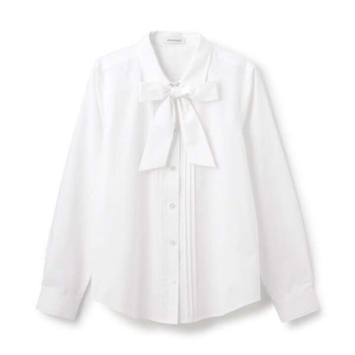 Easy-Care Graduation Bow Tie Blouse,Off white, medium image number 13