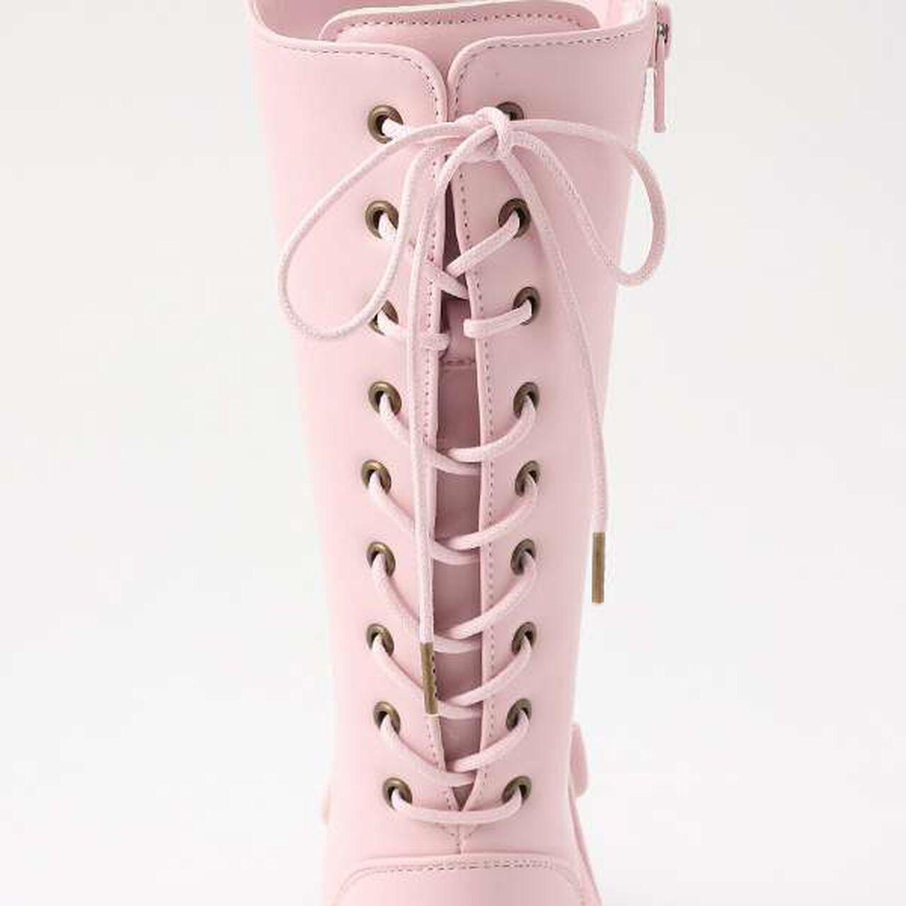 Lace-Up Back Long Boots,Black, large image number 12