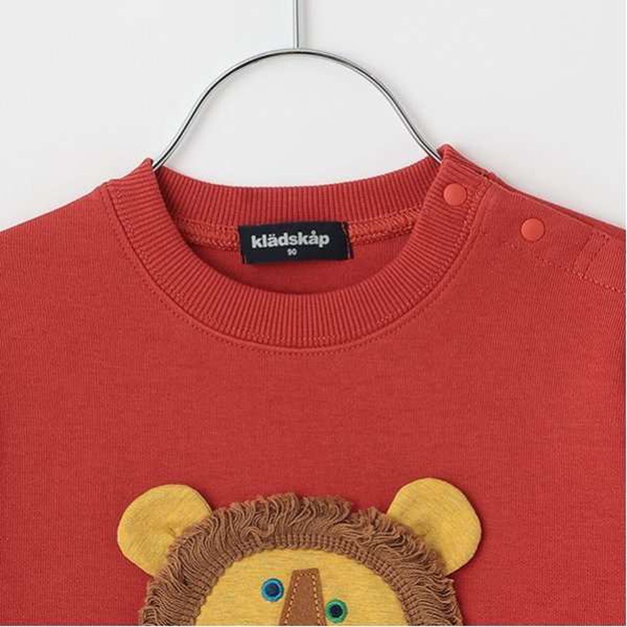 Lion Applique Sweatshirt,Red, large image number 5