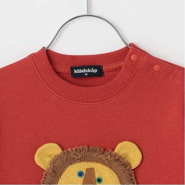 Lion Applique Sweatshirt,Red, medium image number 5