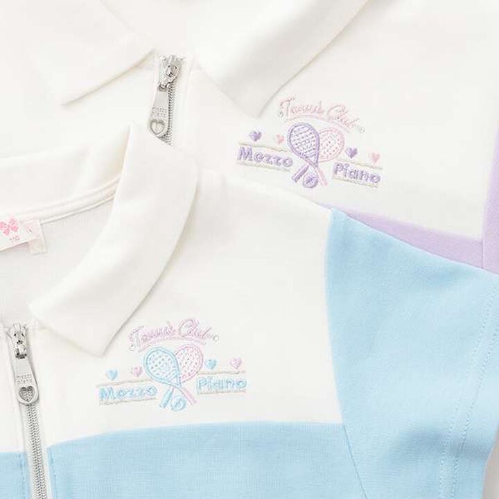 Color Block Half-Zip One-Piece Dress,Lavender, medium image number 6