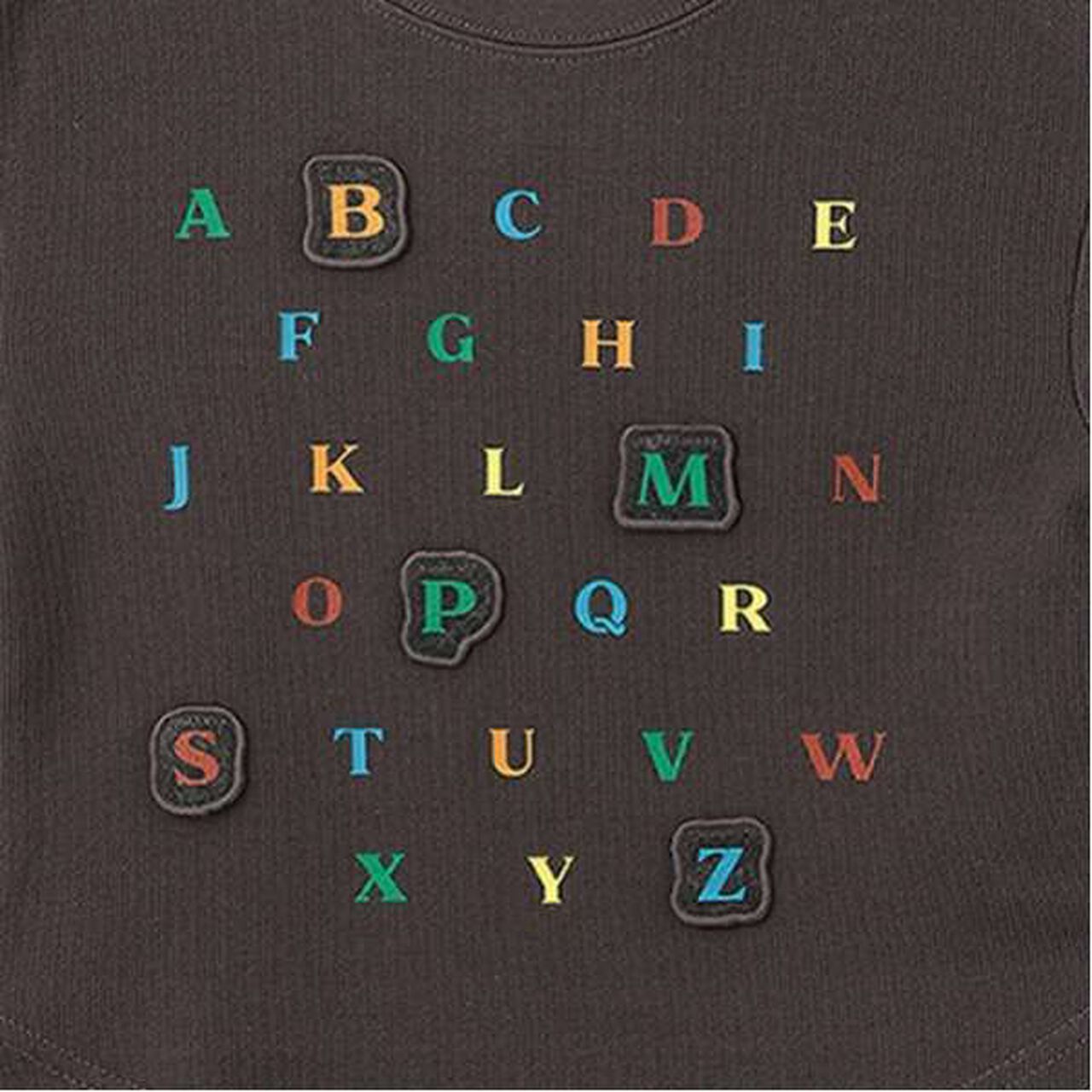 ABC Appliqué Long Sleeve T-Shirt,Deep red, large image number 6