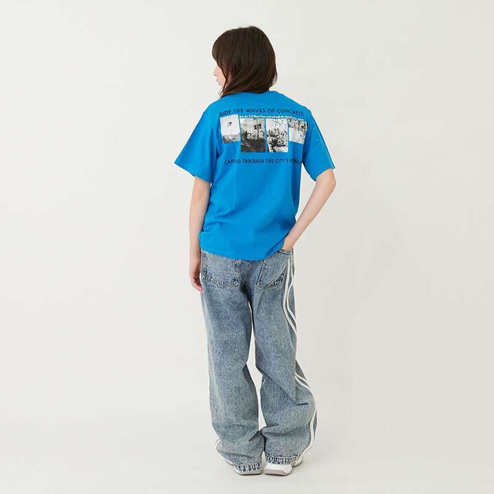 Back Photo Print Short Sleeve T-Shirt,Blue, medium image number 15