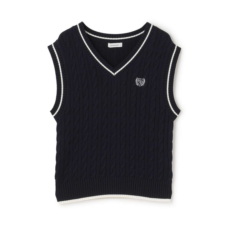 [Graduation Attire & Ceremony] Washable School Knit Vest,Navy, medium image number 0