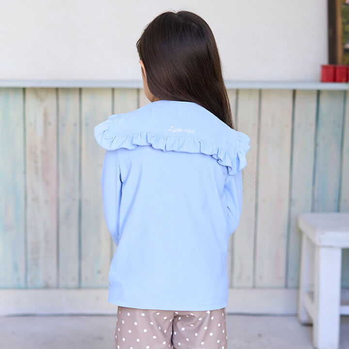 [SWIM] [UV Processing] Sailor Frilled Collar Rash Guard,Sax blue, medium image number 7