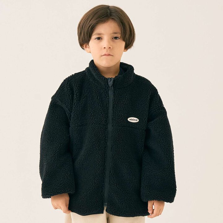 Reversible Color-Blocked Boa Outerwear,Black, medium image number 0