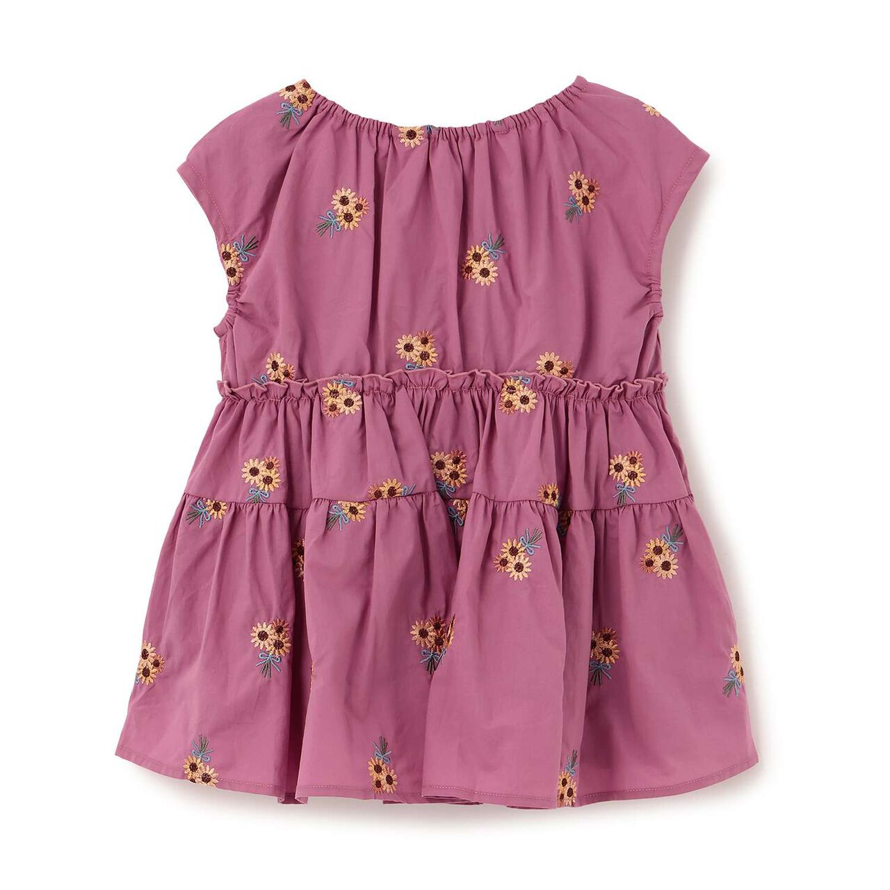 [100% Cotton] Sunflower Embroidered Tunic,Ivory, large image number 16