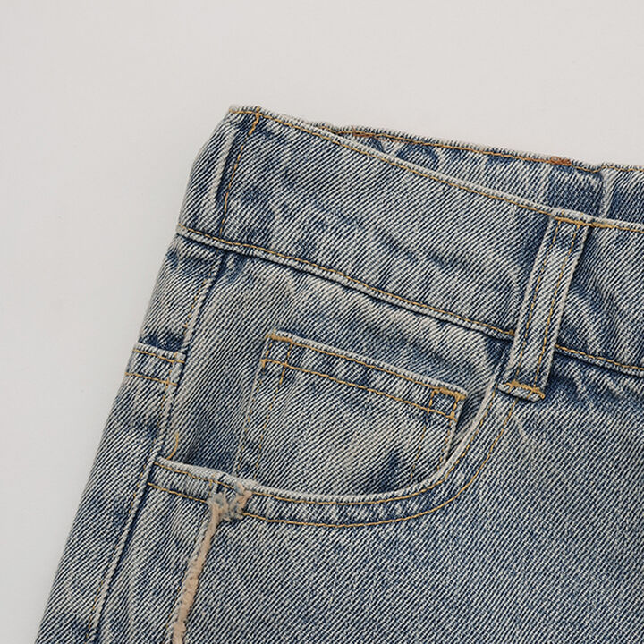 Fringe Denim Pants,Navy, medium image number 2