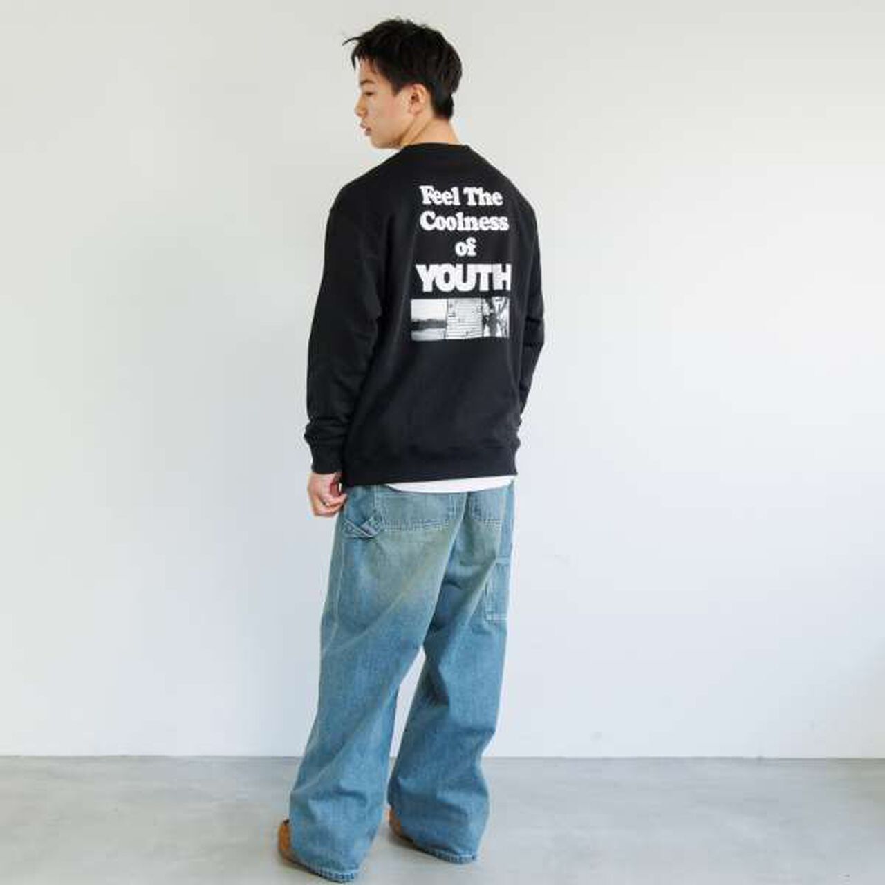 Quick-Dry & Pilling-Resistant Affordable Back Photo Print Sweatshirt,Milky white, large image number 1