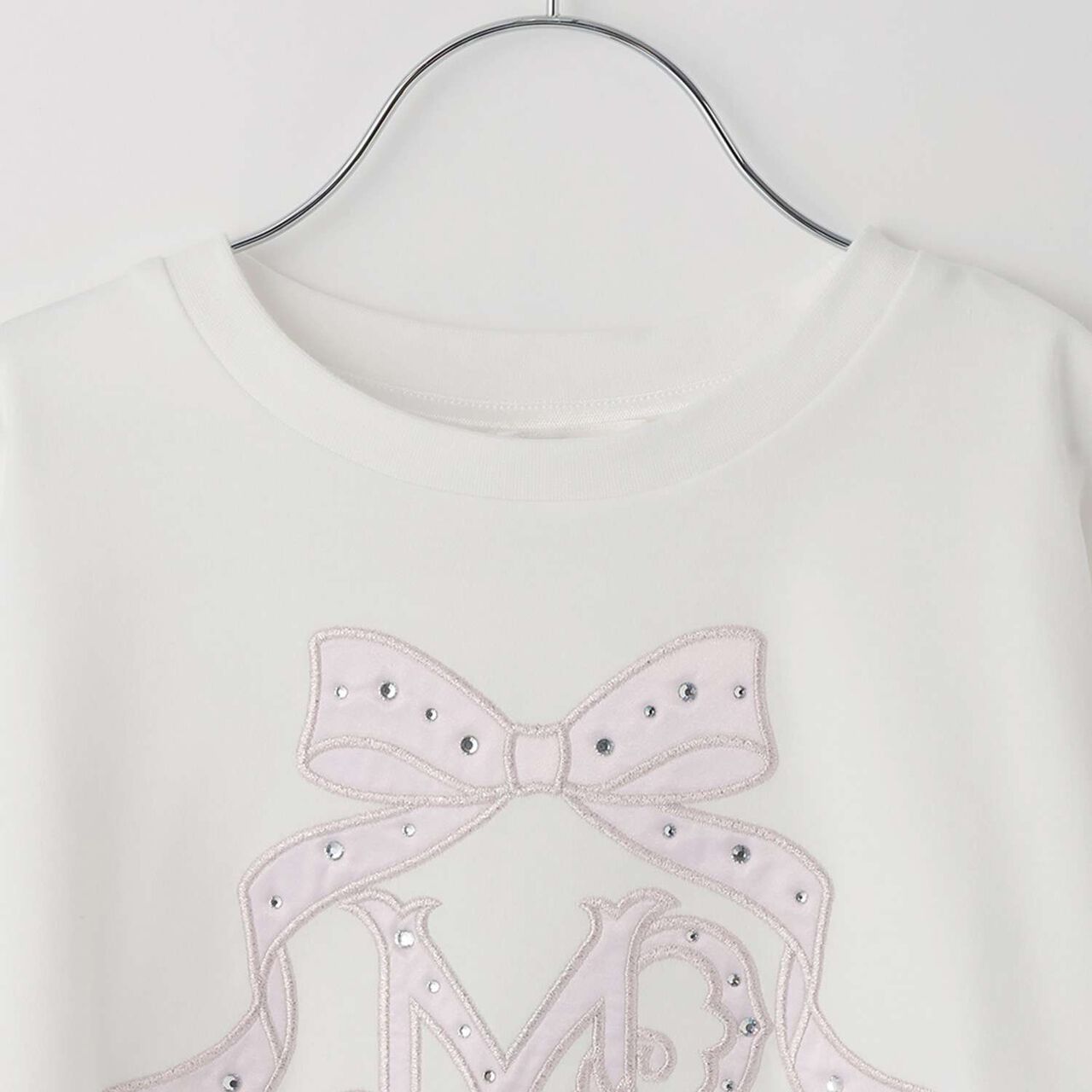 Ribbon Logo Appliqu&eacute; Long-Sleeve T-Shirt,Blue, large image number 6