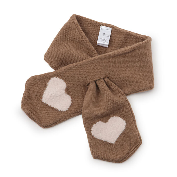 Heart Knit Scarf,Mocha tea, medium image number 0