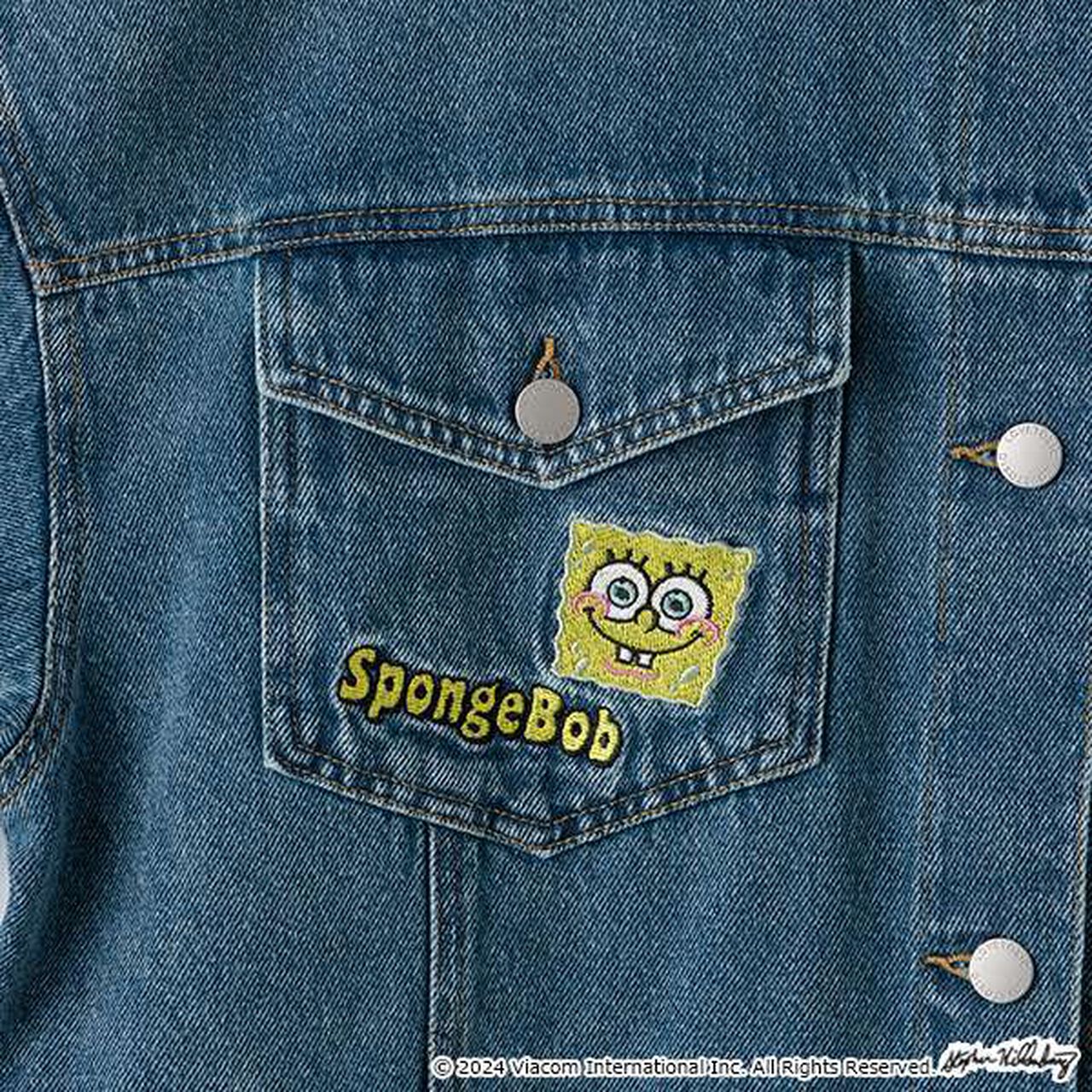SpongeBob x Angel Blue Denim Jacket,Blue, large image number 15