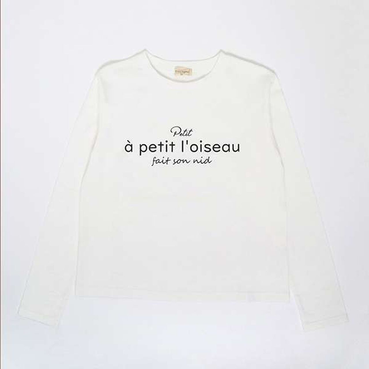 Tulle Camisole & Long-Sleeve T-Shirt Set (140-160),Ivory, large image number 1