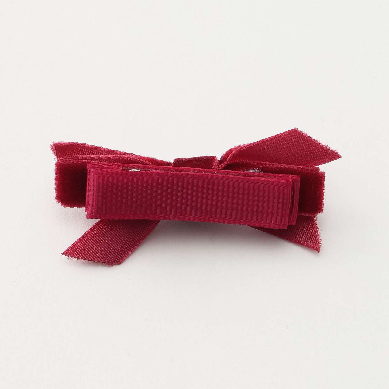 Velour Ribbon Hair Clip,Lavender, large image number 1
