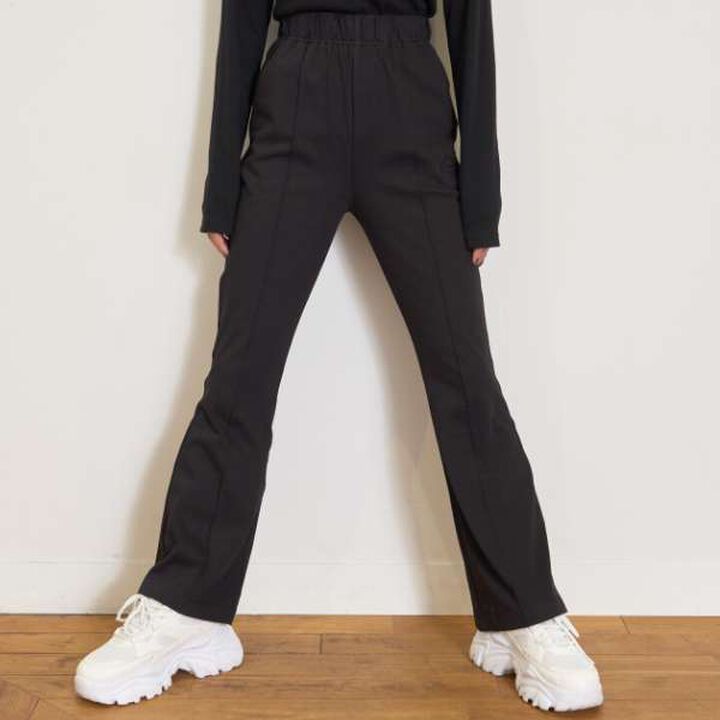 [LTXC] Stretch Easy Flare Cut Pants,Black, medium image number 2