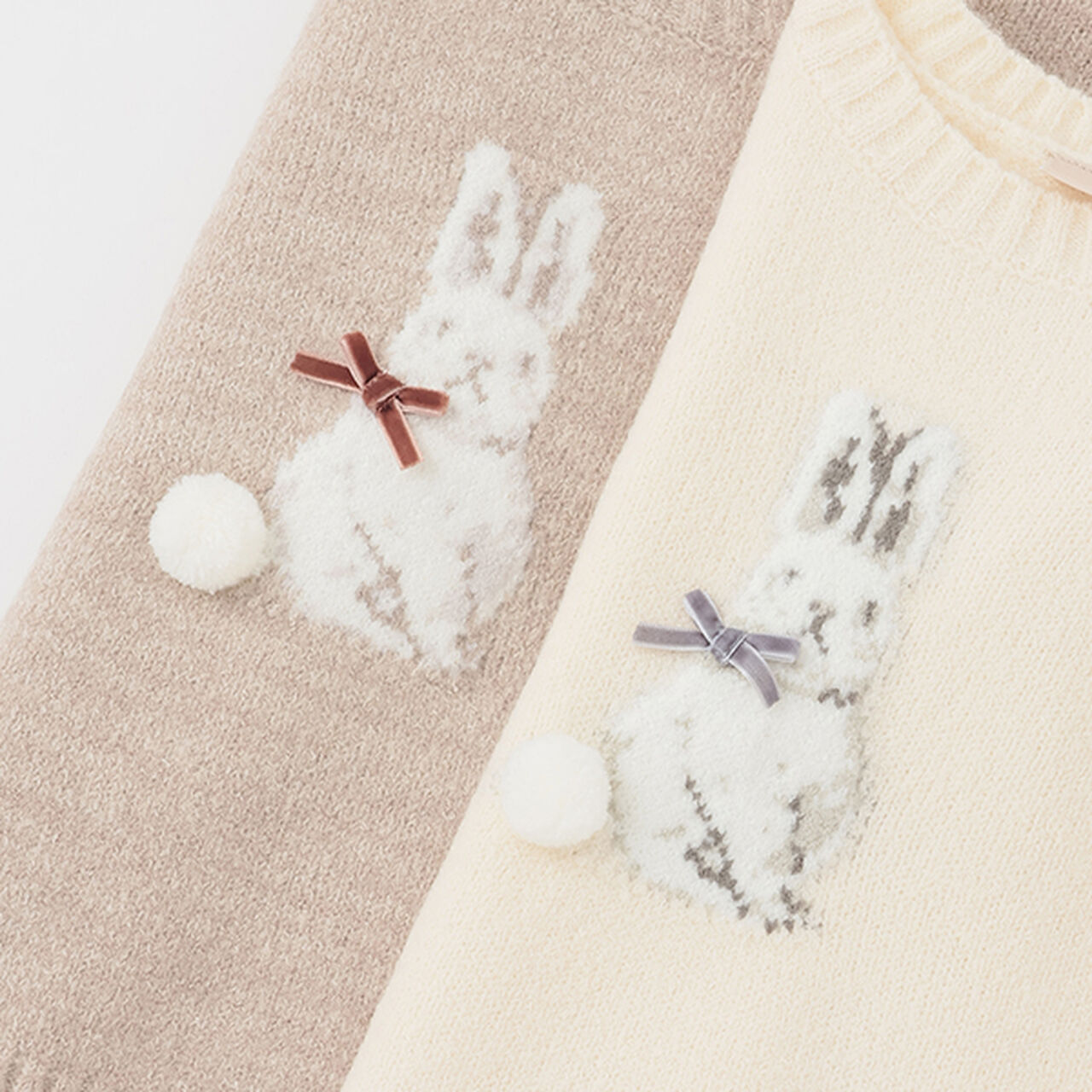 [Matching/Fluffy and Soft] Animal Knitwear (Kids Size),Ivory, large image number 4