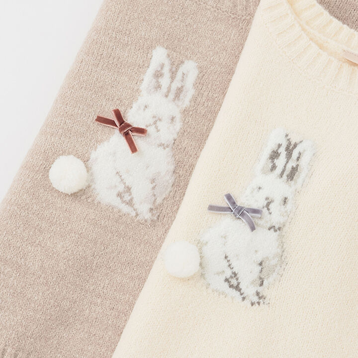[Matching/Fluffy and Soft] Animal Knitwear (Kids Size),Ivory, medium image number 4