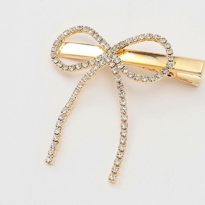 Sparkling Ribbon Clips (Set of 2),Gold, medium image number 3