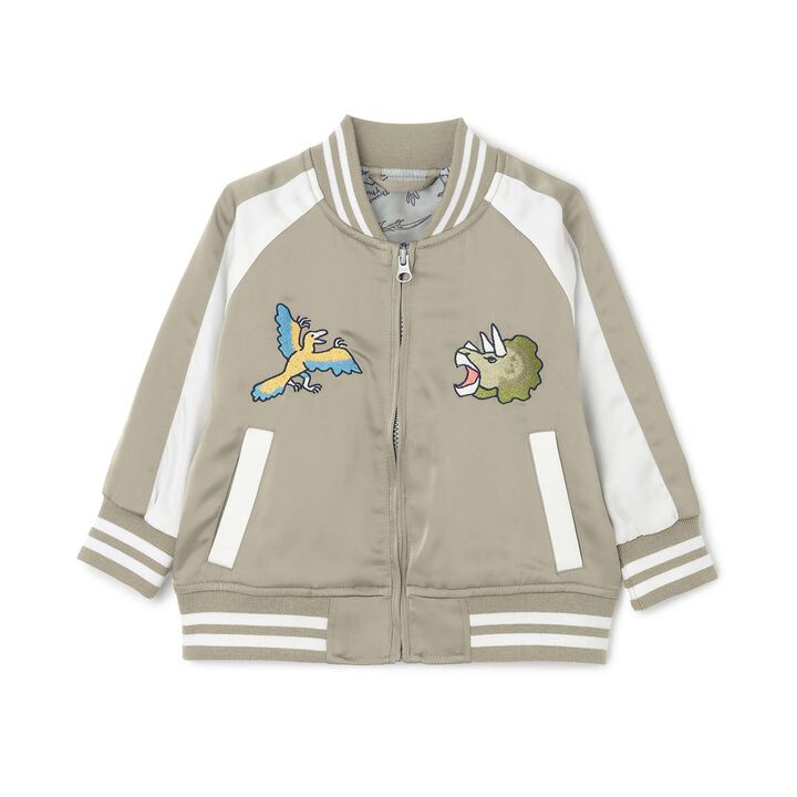 Dinosaur Embroidered Souvenir Jacket (Sukajan),Khaki, medium image number 11