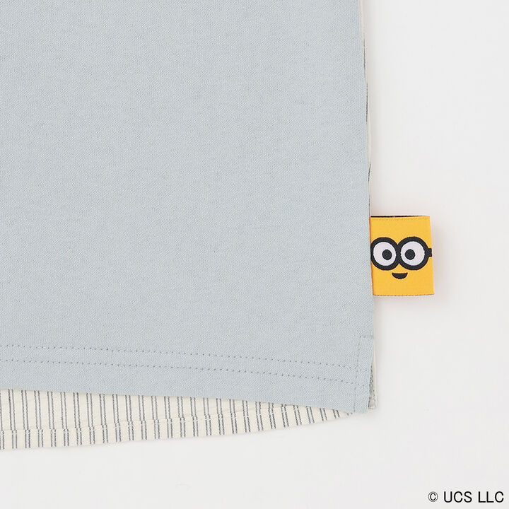 [Minion] Short Sleeve T-Shirt with Woven Fabric Panels,Navy, medium image number 14