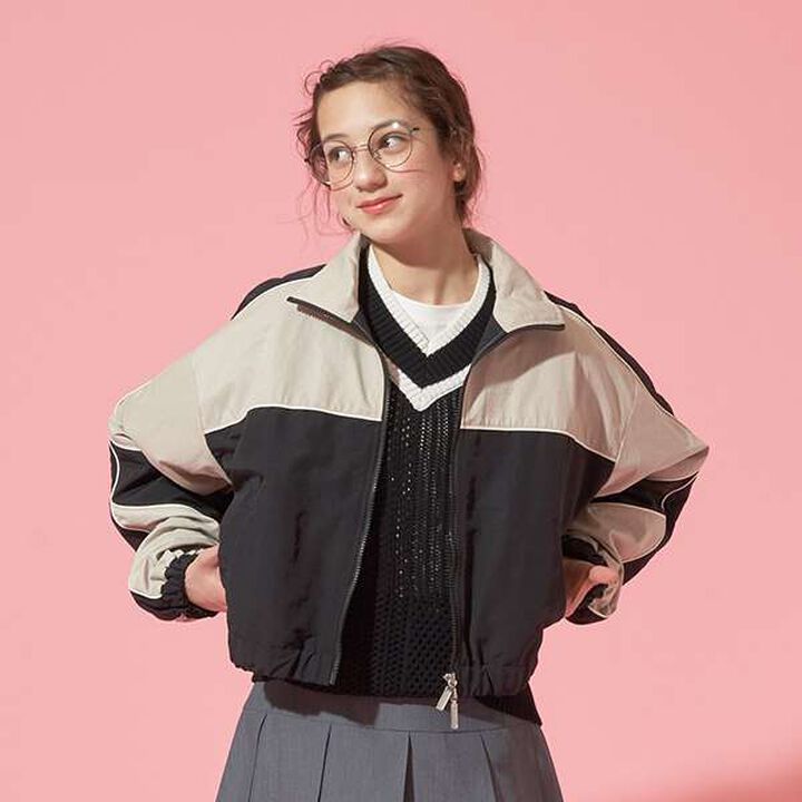 [AMI] Patchwork Knit Mesh Vest Set,Black, medium image number 8