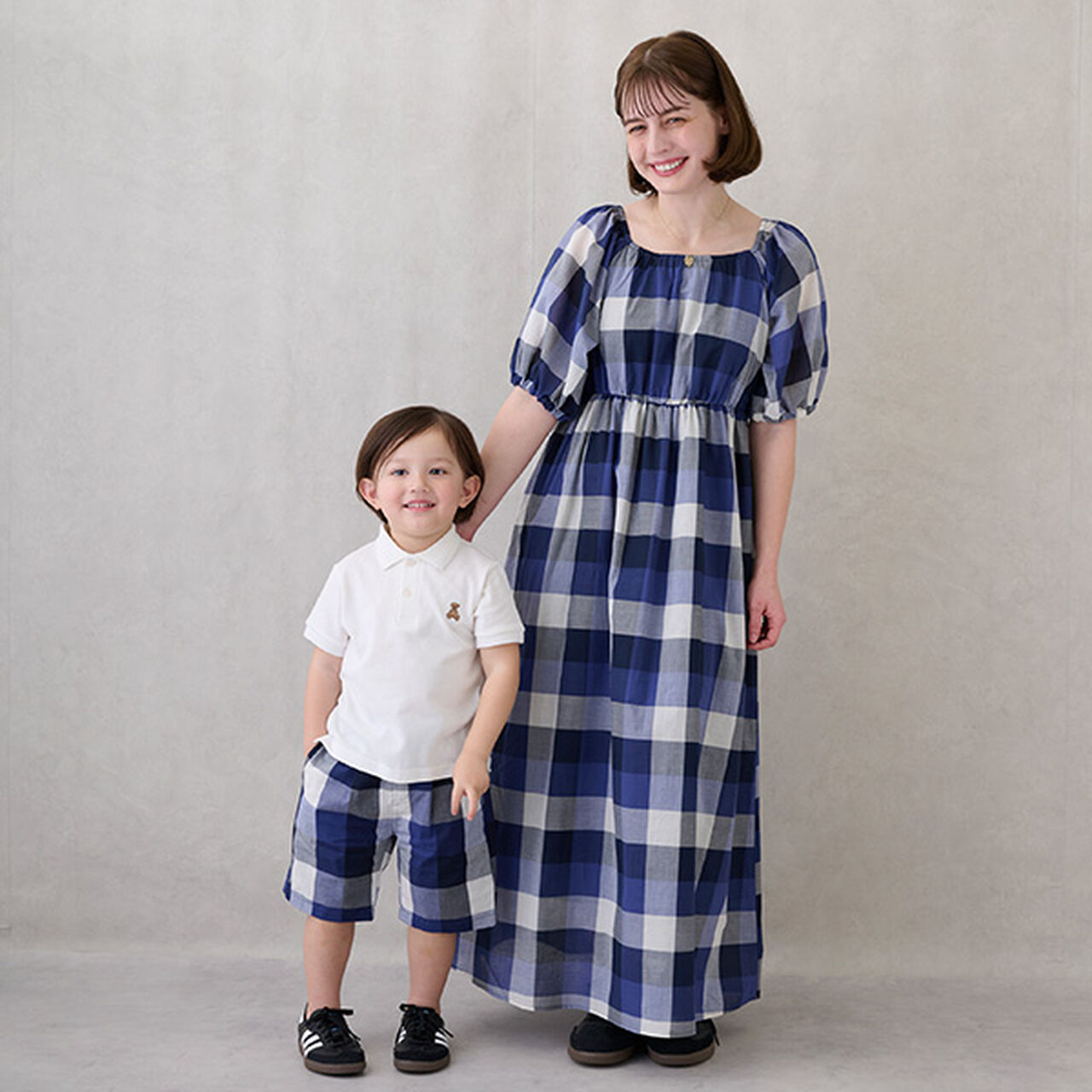 [Link] Off-Shoulder Check One-Piece Dress,Red, large image number 8