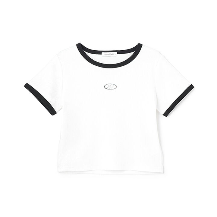 Ribbed Short-Sleeve T-Shirt,Multi color, medium image number 1