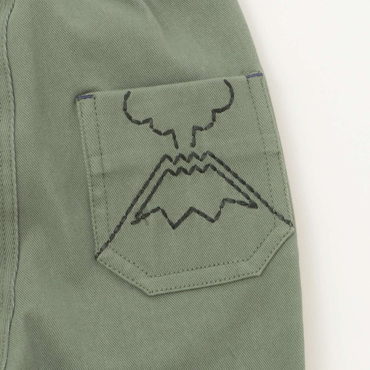 Dinosaur and Volcano Long-Length Tapered Pants,Mustard, large image number 8