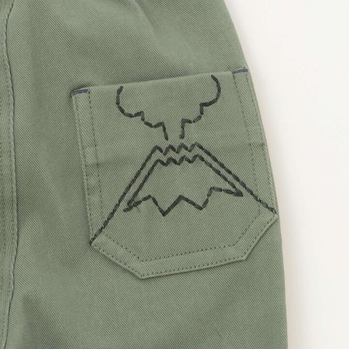 Dinosaur and Volcano Long-Length Tapered Pants,Mustard, medium image number 8