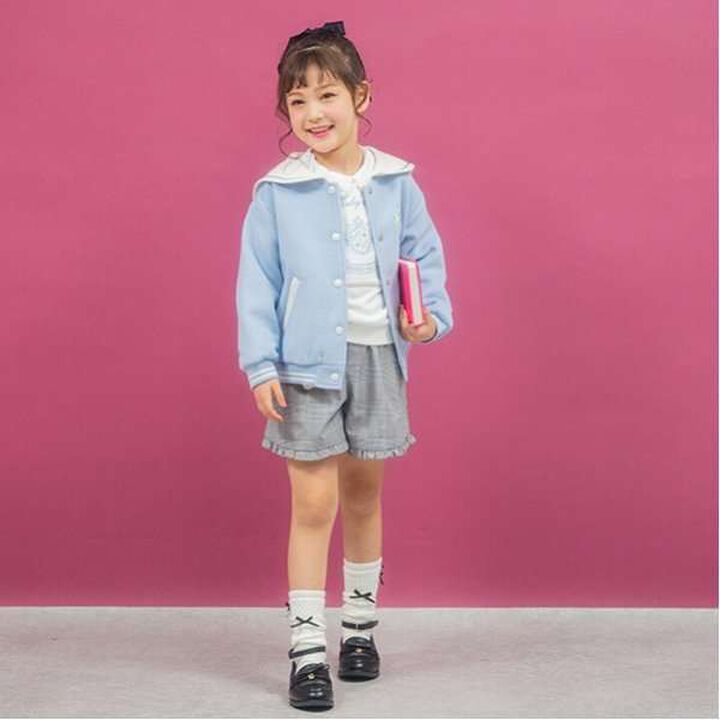 Glen Check Shorts with Bear Charm,Black, medium image number 4