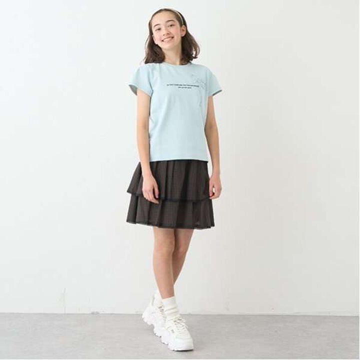 Tiered Frill Skirt with Shorts,Gray, medium image number 2