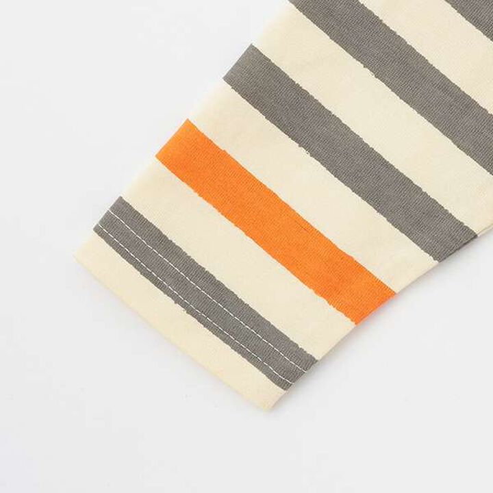 [Korobokkuru] Vehicle Stripe Pattern Long-Sleeve T-Shirt,Gray, medium image number 5