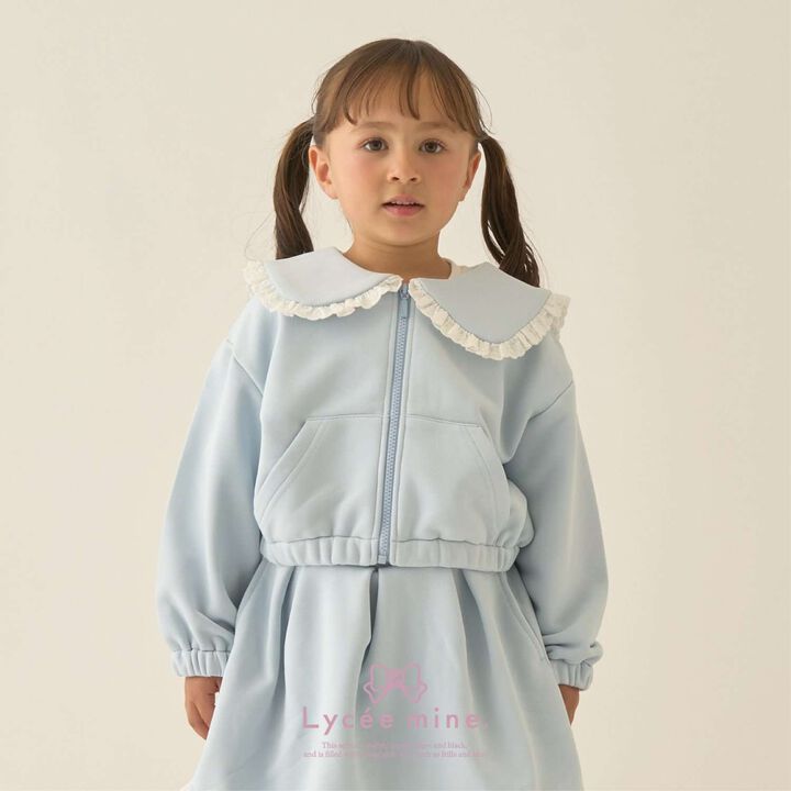 [Lycee Mine Ballet Series] Coordinatable Setup Sailor Collar Full-Zip Sweatshirt,Light blue, medium image number 0