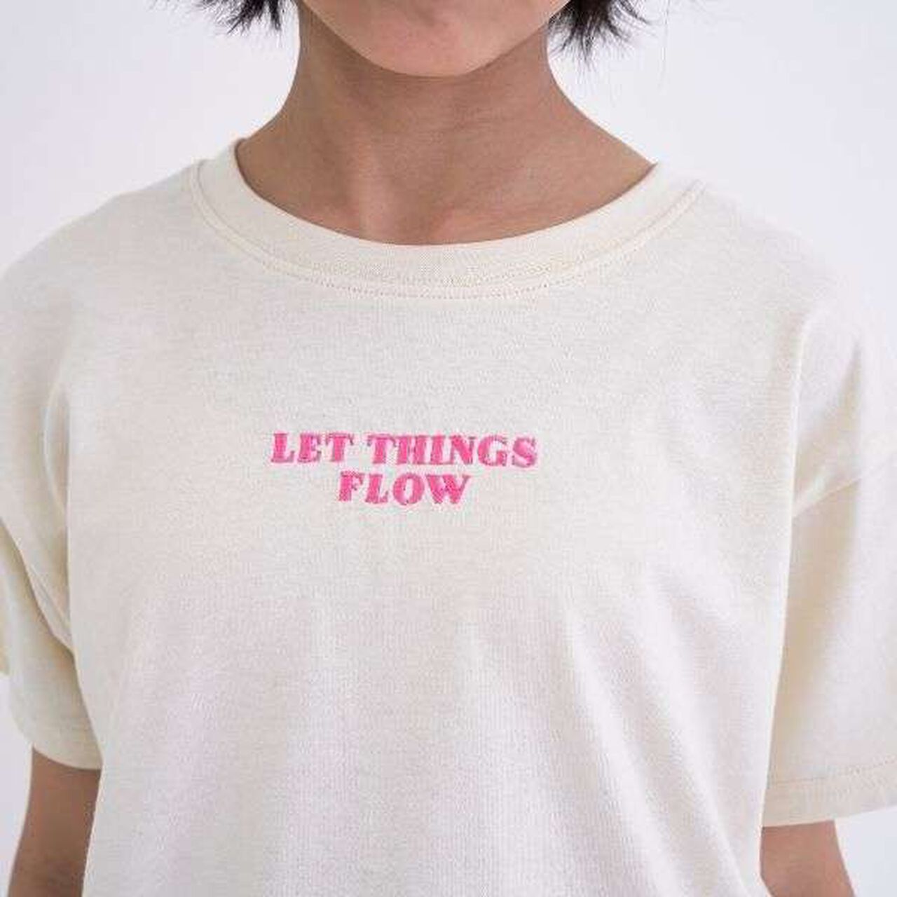 [Daily Price] 100% Cotton Patch-Style Short Sleeve T-Shirt,Ivory, large image number 11