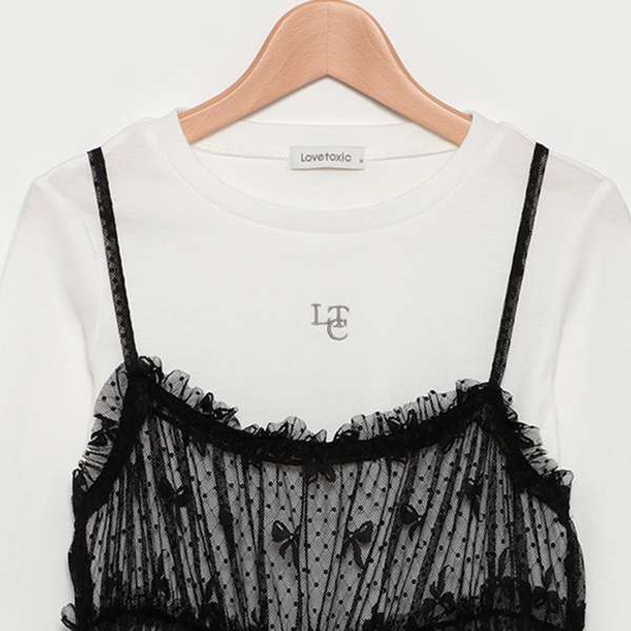 Tulle One-Piece Dress with Inner Wear,Off white, large image number 6