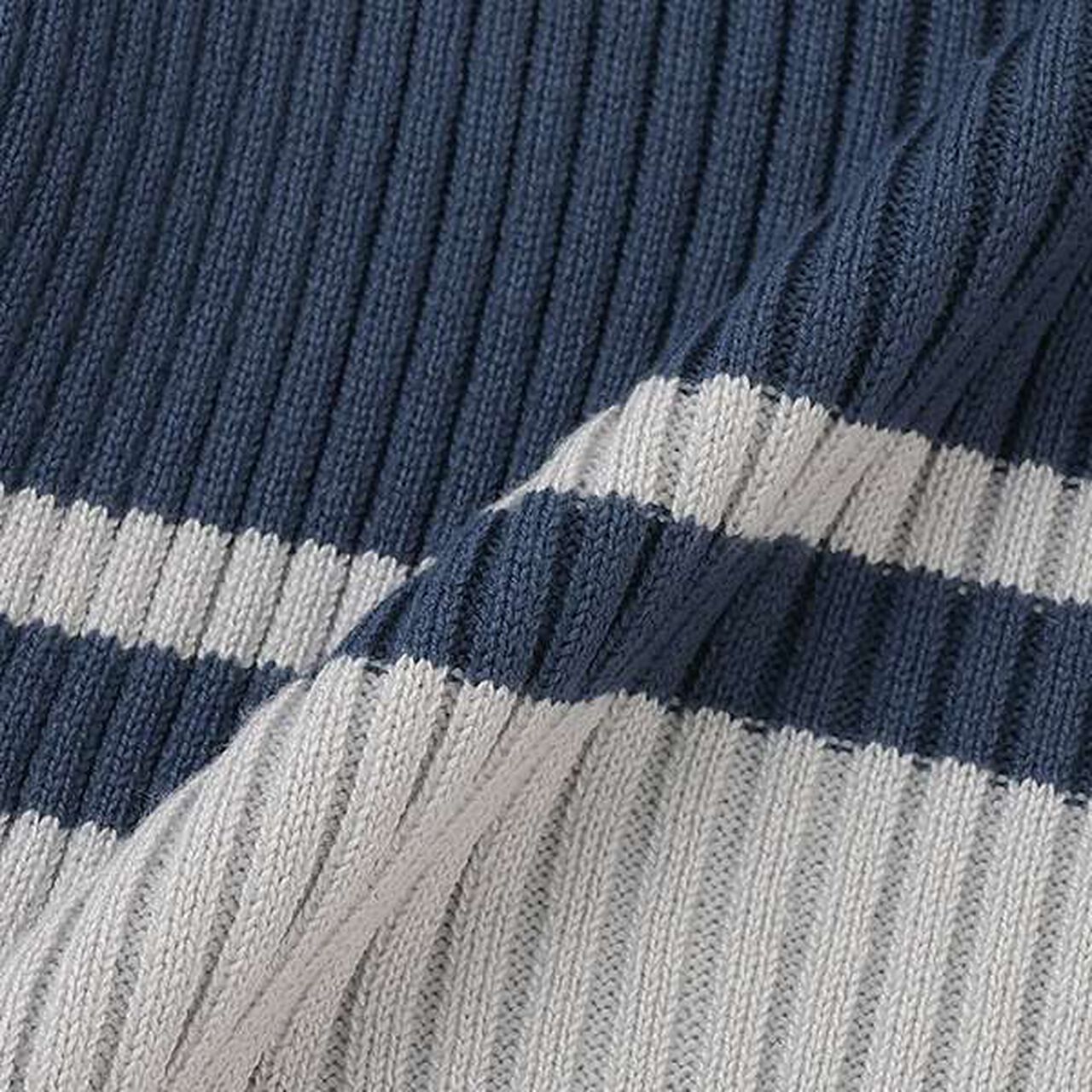 [Arael] Short-Sleeve Zip Knitwear,Navy, large image number 2