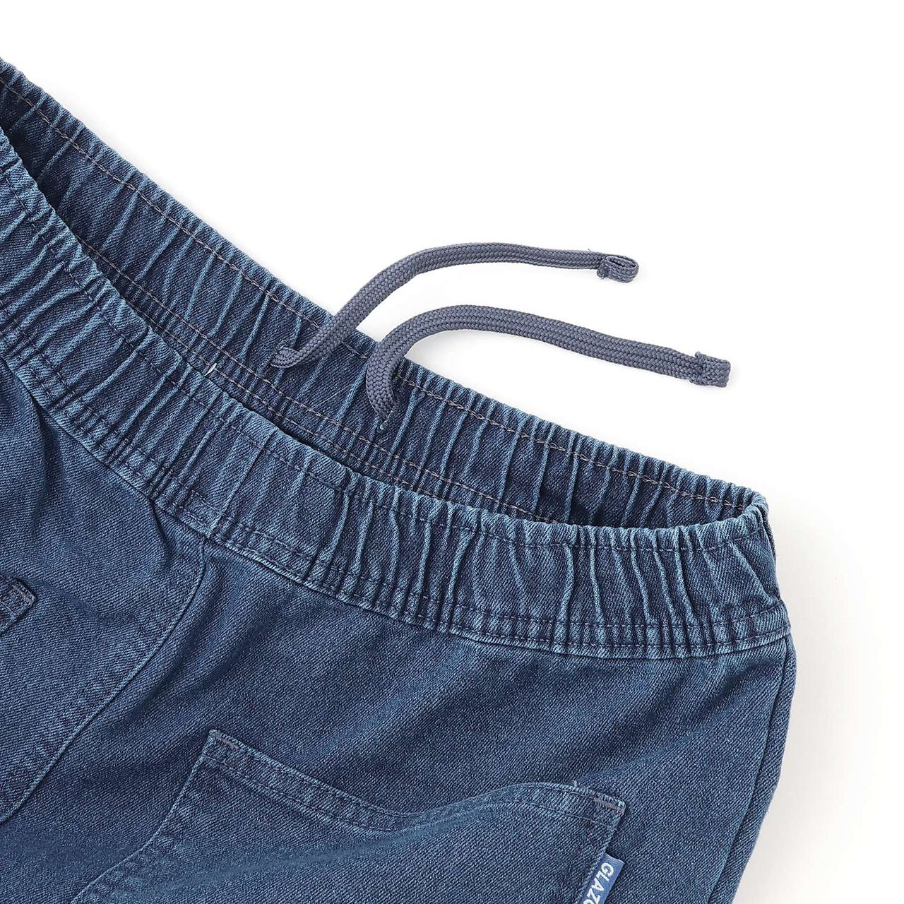 Wool Lined Stretch Denim Jogger Pants,Light blue, large image number 3