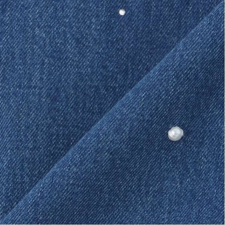 Pearl & Rhinestone Denim Midi Skirt,Black, medium image number 13