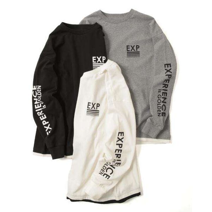 Layered Hem Long-Sleeve T-Shirt,Black, medium image number 4