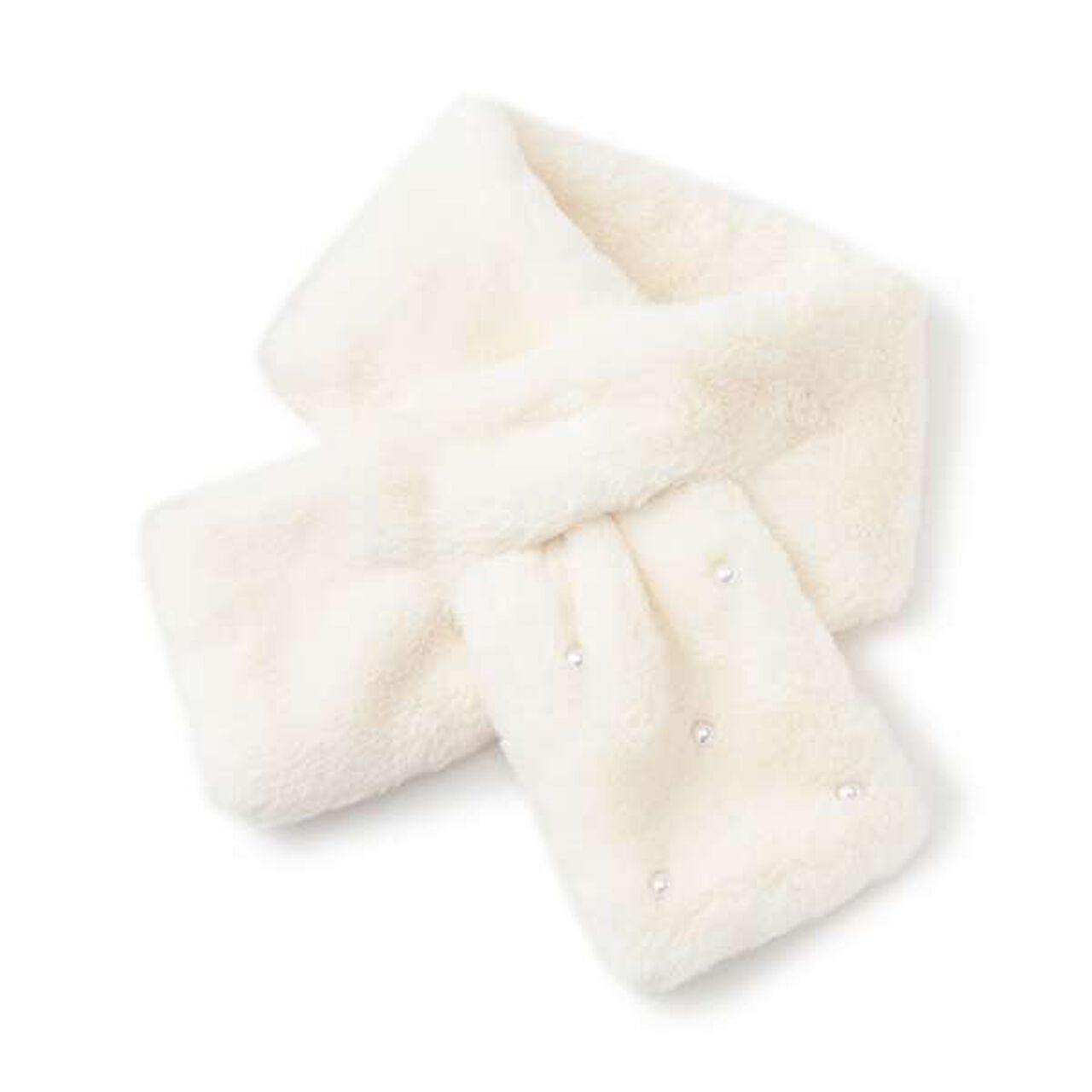 Pearl-Embellished Faux Fur Tippet,Light pink, large image number 5