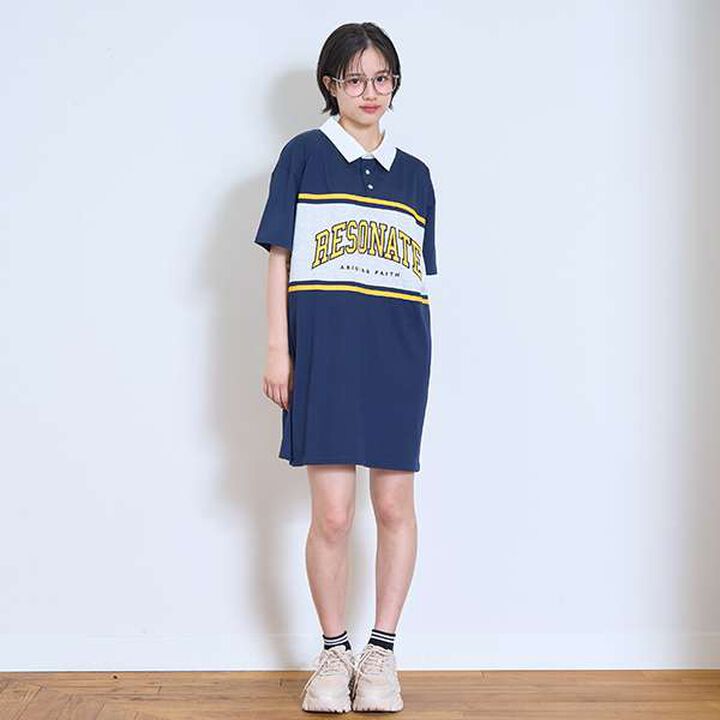 Quick-Dry Absorbent Rugby T Dress,Brown, medium image number 3