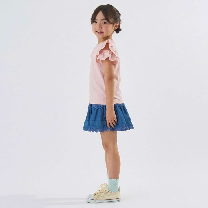 [防曬] [正反皆可穿] [遮熱天竺棉] 設計袖T恤 [兒童服裝] [童裝] [女孩],薰衣草紫, medium image number 1