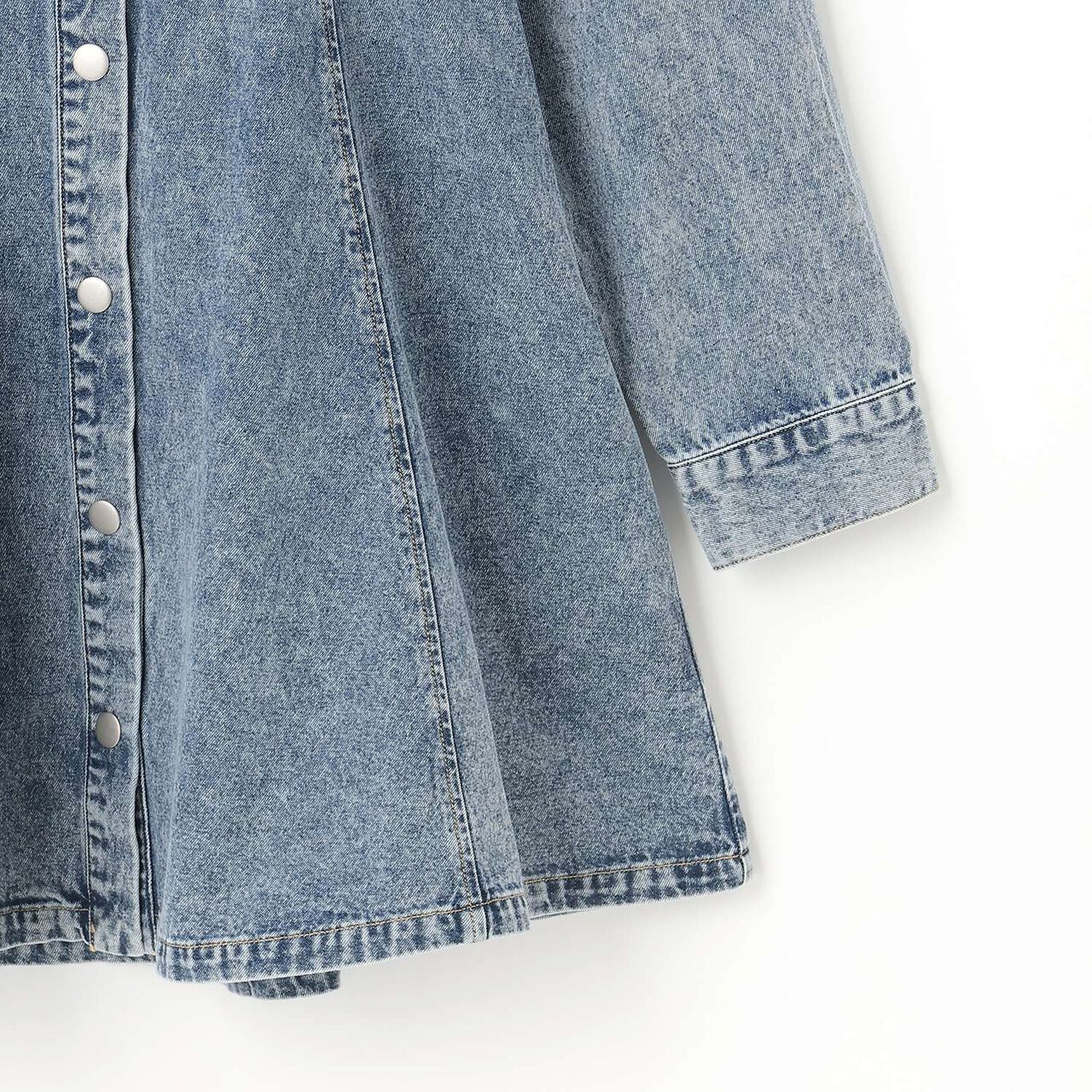 Denim Shirt Dress,Black, large image number 10