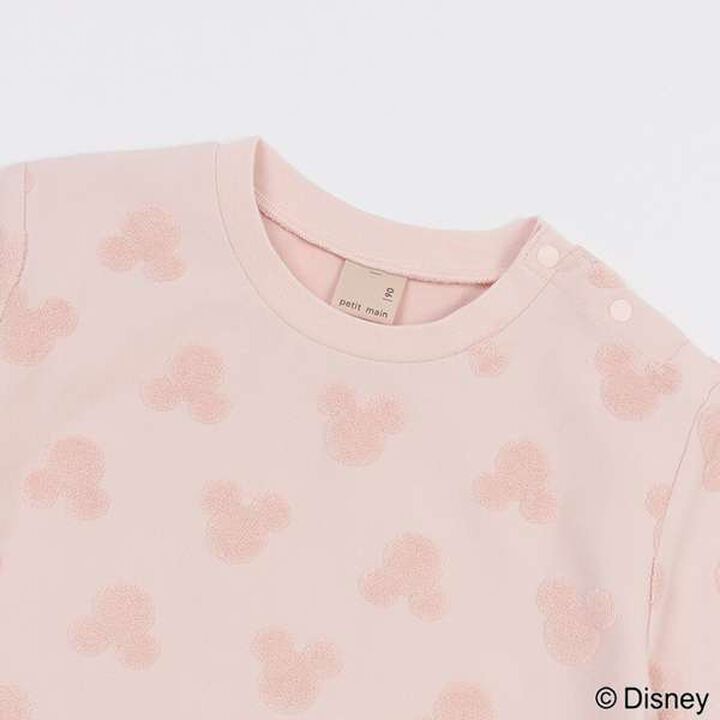 [Disney] Pile Jacquard Pattern T-Shirt,Light pink, medium image number 2