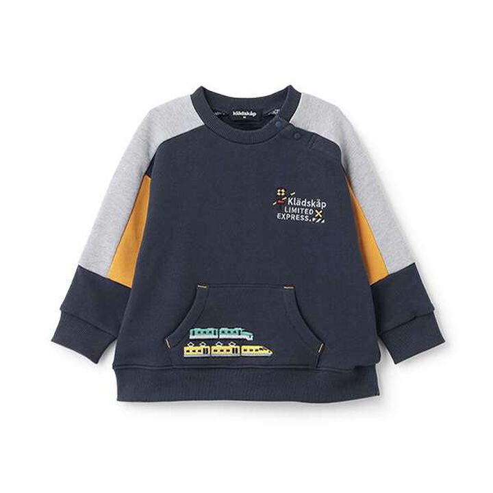 Train Embroidery Block Sweatshirt,Navy, medium image number 0
