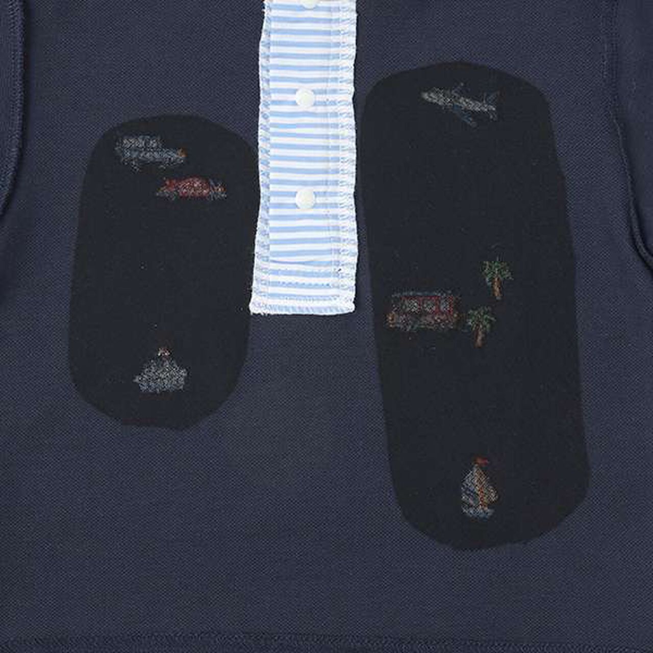 Vehicle Embroidery Short-Sleeve Polo Shirt,Off white, large image number 7