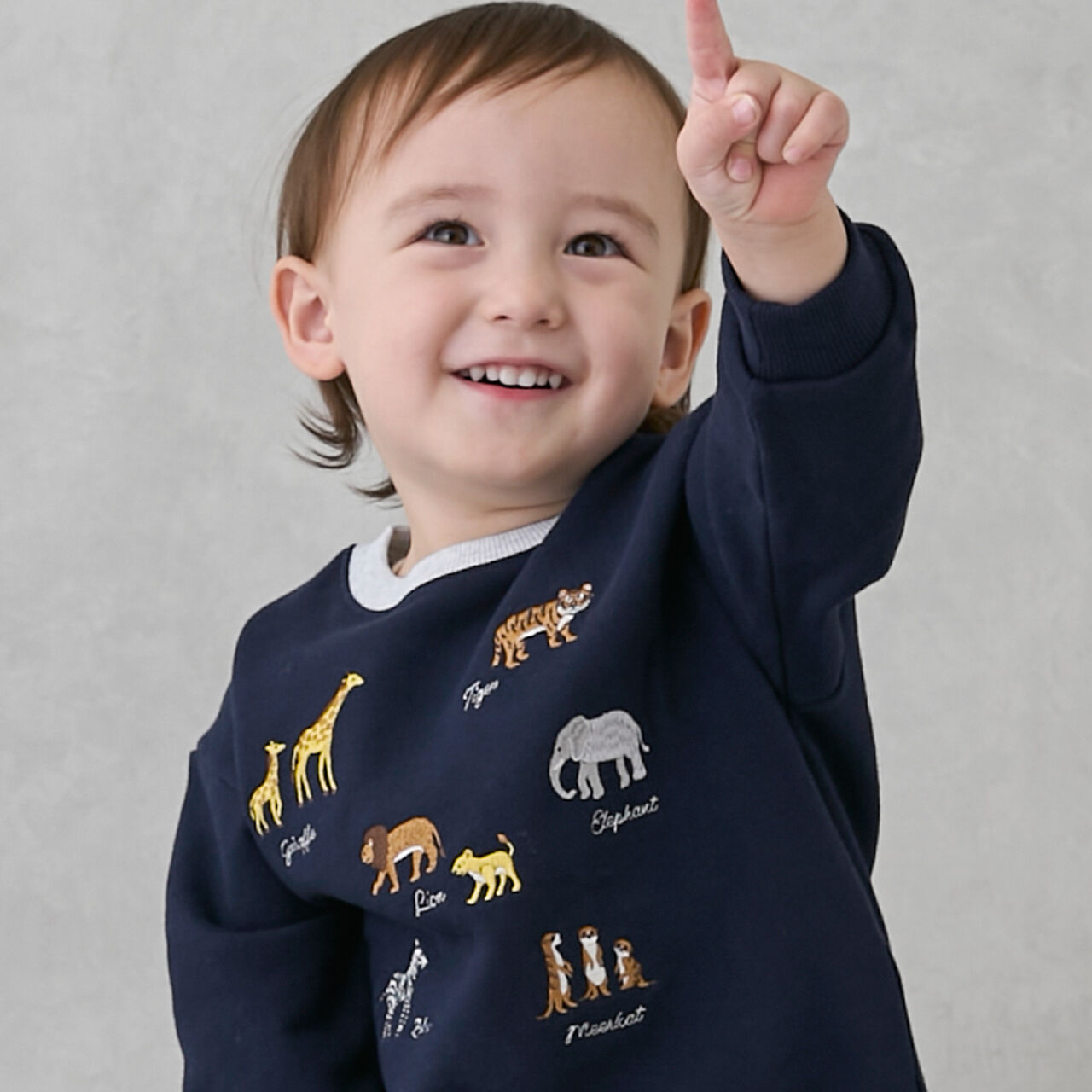 Animal Embroidery Sweatshirt,Cream, large image number 4