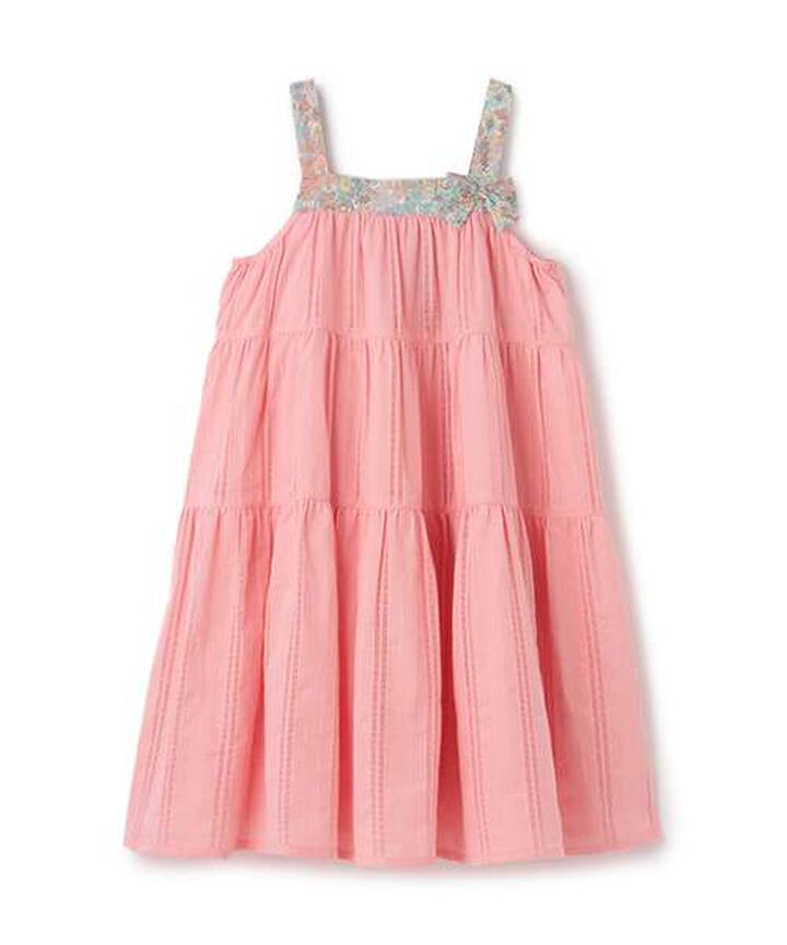 Liberty Yoke Tiered One-Piece Dress,Pink, medium image number 11