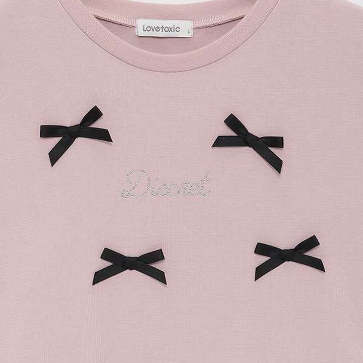 Ribbon Half T-Shirt,Top gray, medium image number 7
