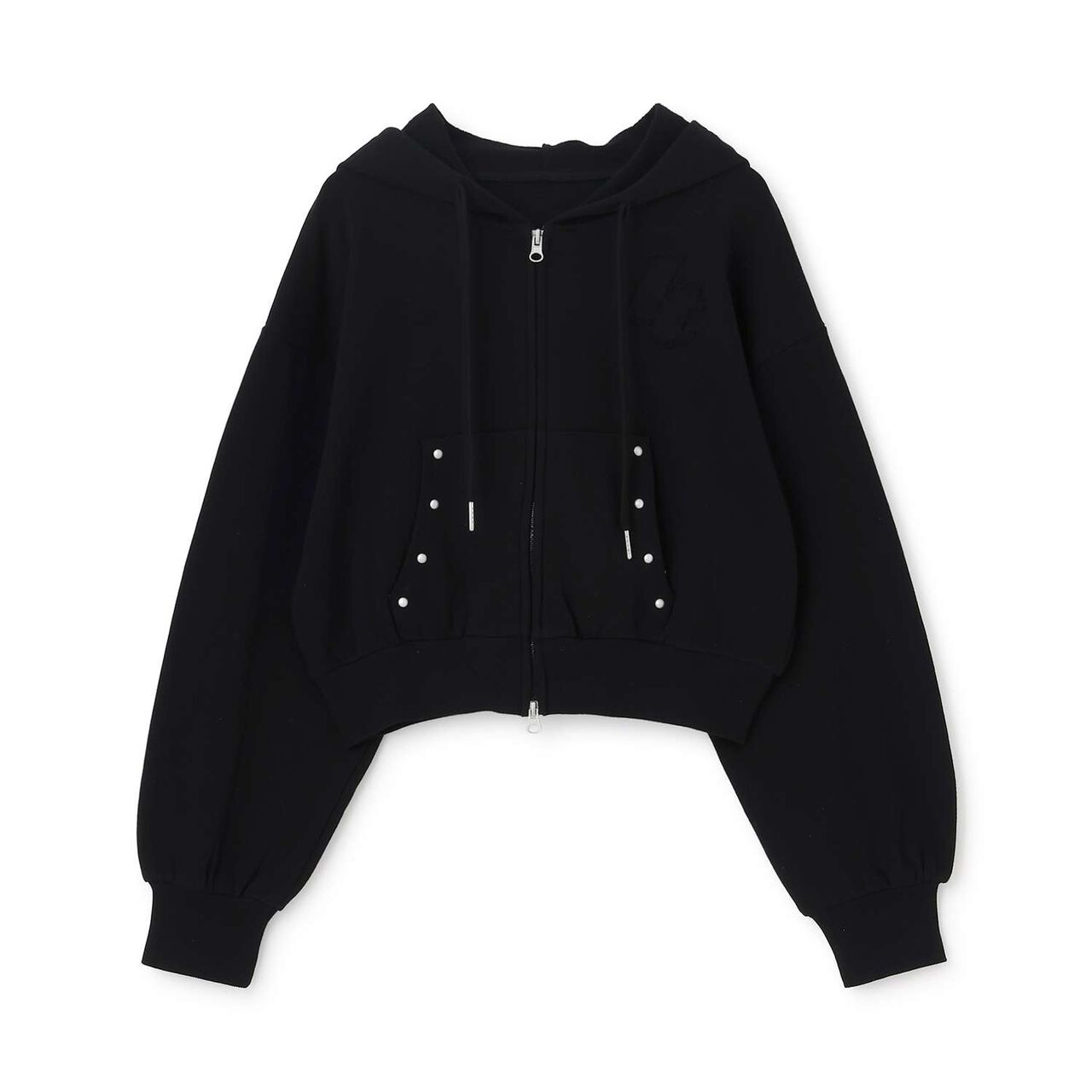 [LTXC/100% Cotton/Set Available] Studded Zip Parka,Black, large image number 9